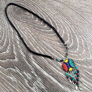 Vintage Native American Dreamcatcher Pendant Necklace